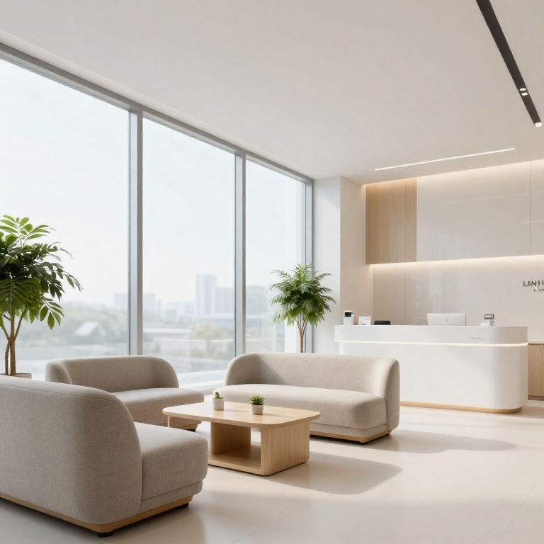 Современный светлый интерьер стоматологической клиники